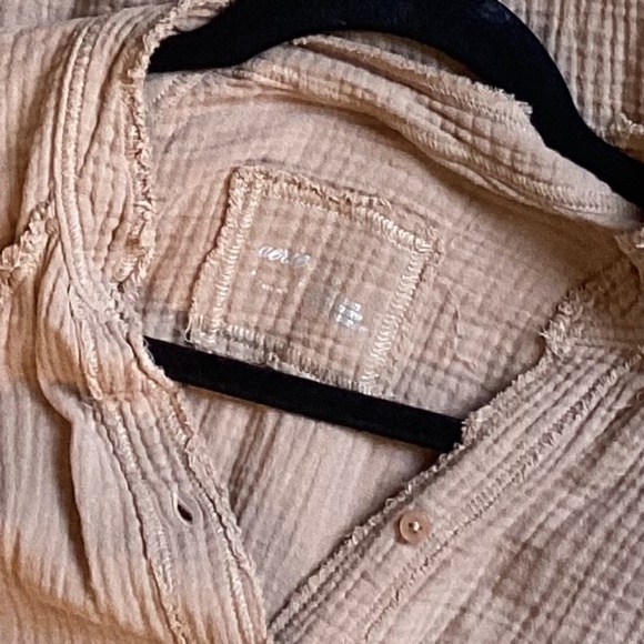 Aerie Pool to Party Coverup Shirt, Cappuccino, EUC, small - Picture 4 of 4